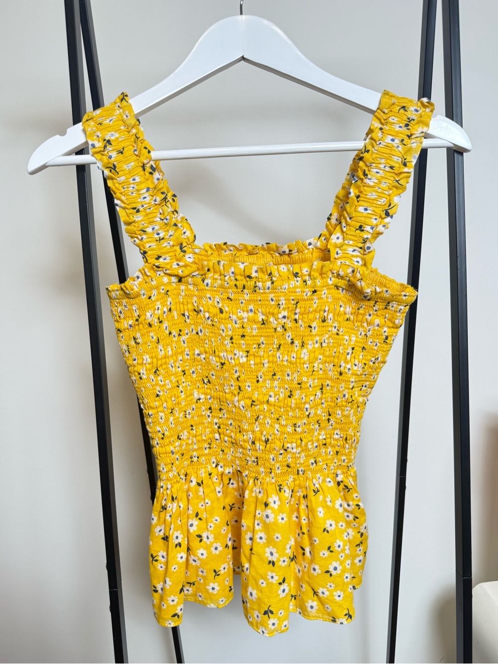 Kate Spade Smocked Yellow Top